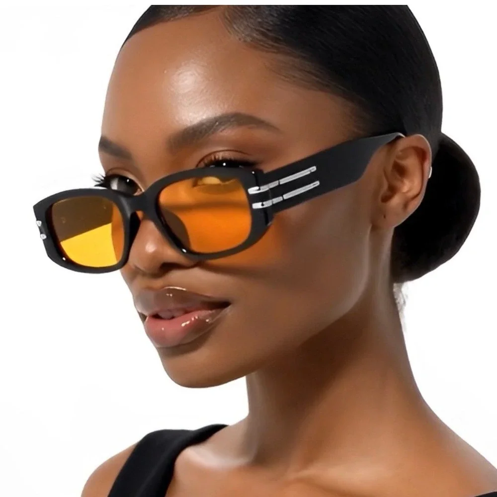 Women Sunglasses Fashion Retro RectanglebYellow‎ Lens Fashion Trendy Street Wear